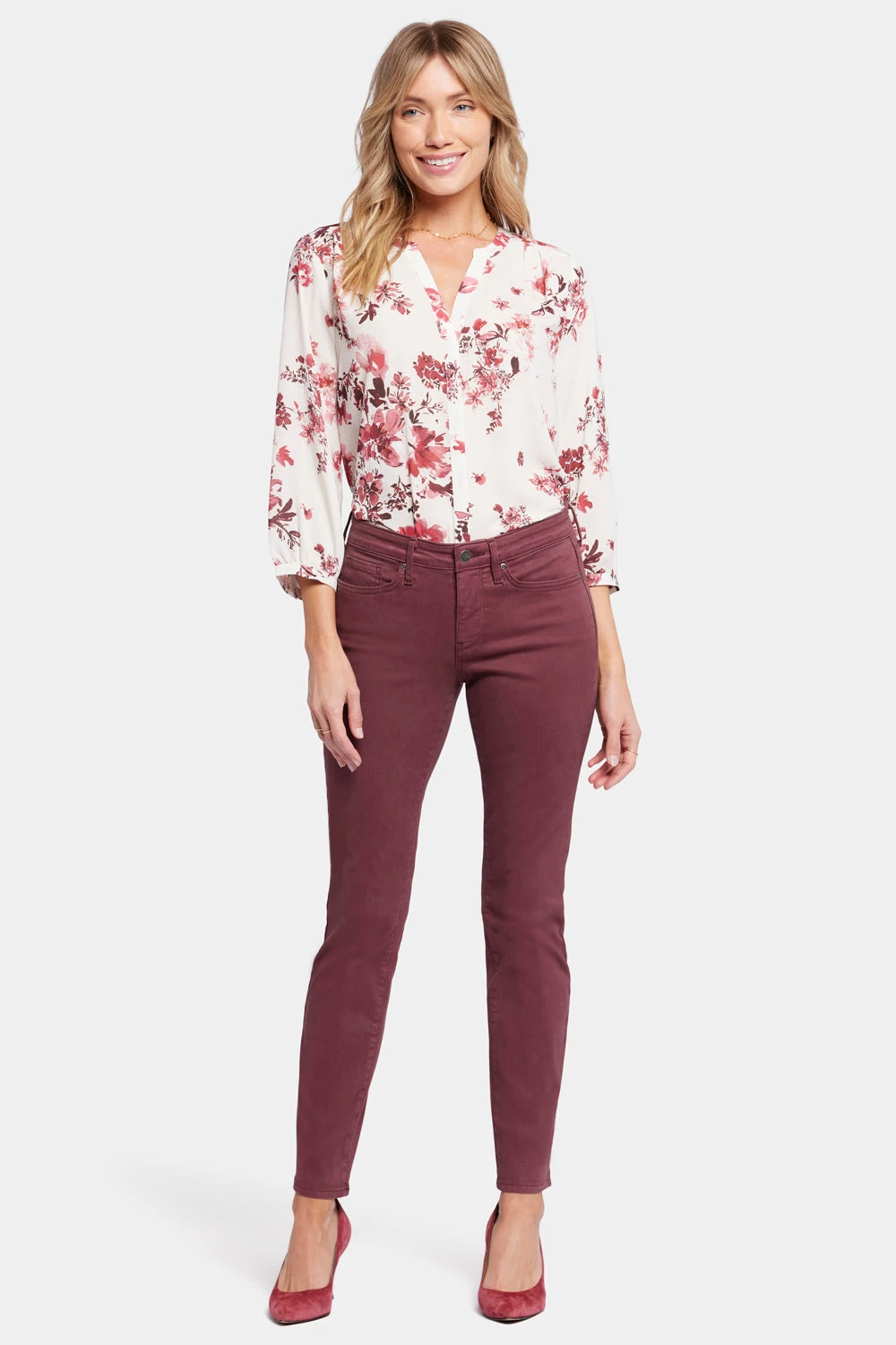 Sheri Slim Jeans - Dark Cherry 4 Sheri Slim Jeans - Dark Cherry - Image 4