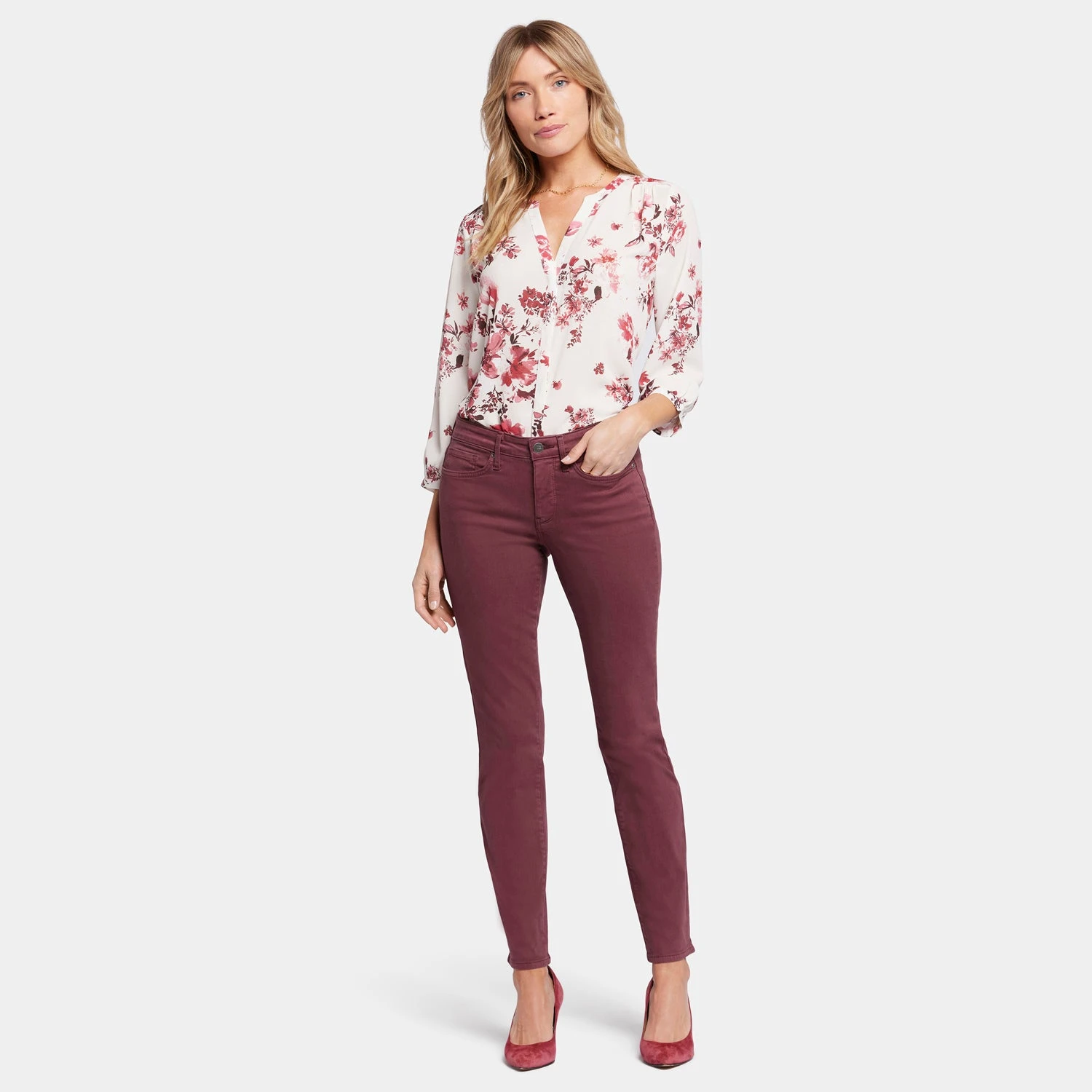 Sheri Slim Jeans - Dark Cherry 7 Sheri Slim Jeans - Dark Cherry - Image 7