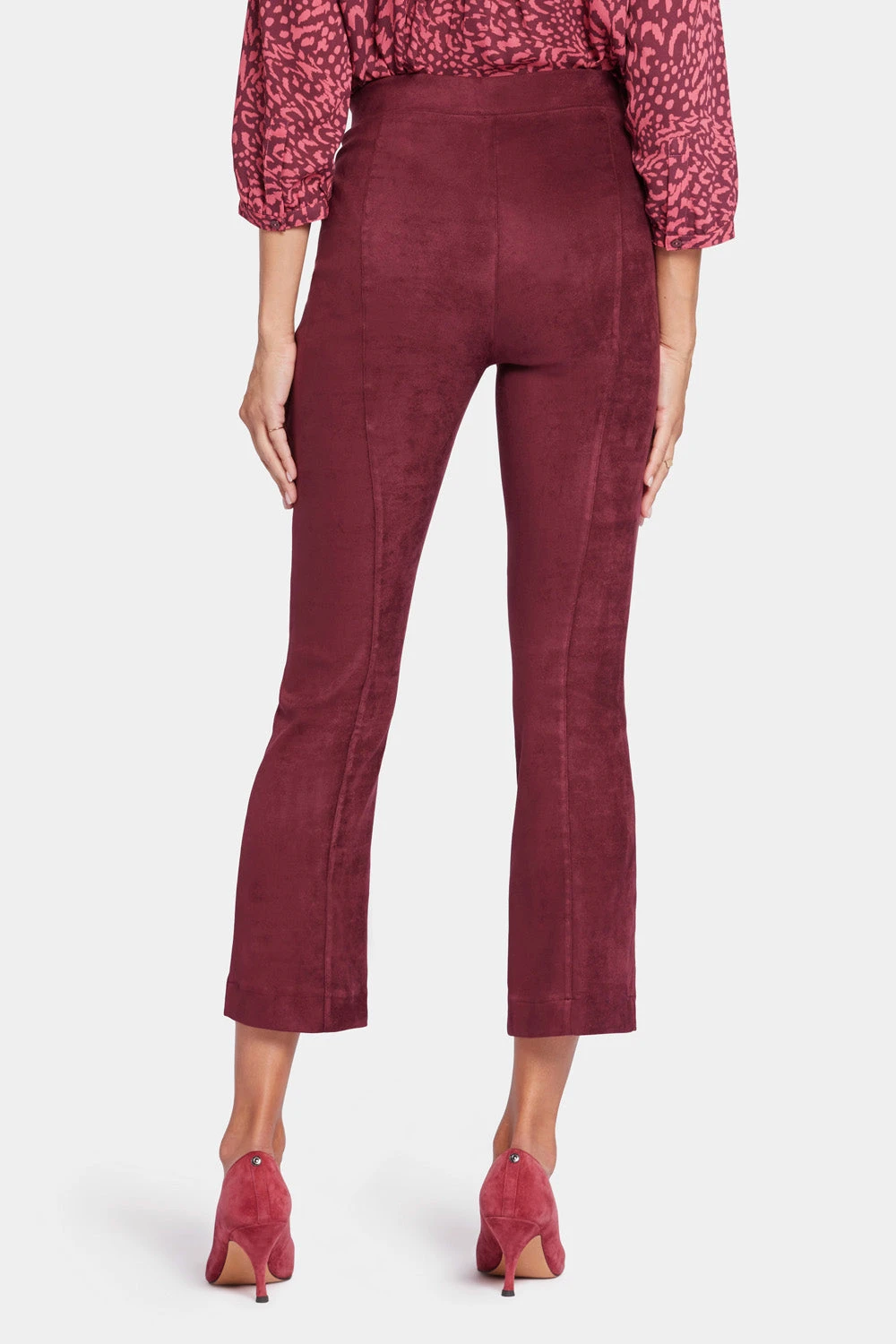 Slim Bootcut Pull-On Pants - Dark Cherry 2 Slim Bootcut Pull-On Pants - Dark Cherry - Image 2