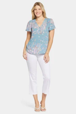 Flounce Sleeve Blouse - New Hope -Nydj Apparel Shop MGGQ4237 S2004 5