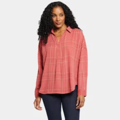 Becky Blouse - Brentford Plaid -Nydj Apparel Shop MGGQ4254 BRNTD DPA