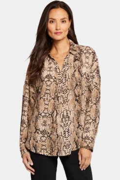 Becky Blouse - Victorian Python Pink Taupe