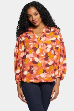 Paulina Peasant Blouse - Gingervale -Nydj Apparel Shop MGGQ4255 F2006 4