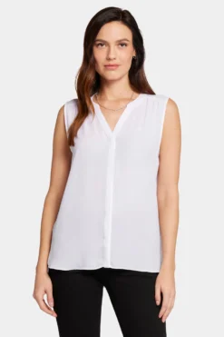 Sleeveless Pintuck Blouse - Optic White -Nydj Apparel Shop MGGT3256 157 4 a13aedb0 46c8 4e33 8518 ff3f31c405d5