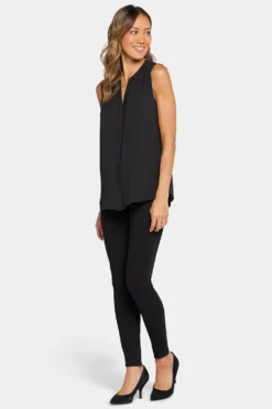 Sleeveless Pintuck Blouse - Black -Nydj Apparel Shop MGGT3256 858 3