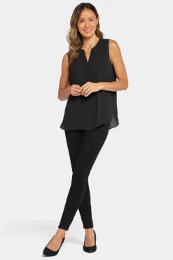 Sleeveless Pintuck Blouse - Black -Nydj Apparel Shop MGGT3256 858 5