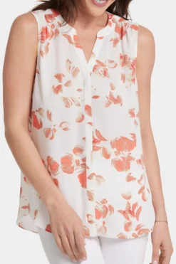 Sleeveless Pintuck Blouse- Aurora 12 Sleeveless Pintuck Blouse- Aurora -Nydj Apparel Shop MGGT3256 AUR 6