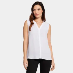 Sleeveless Pintuck Blouse - Optic White -Nydj Apparel Shop MGGT3256 DPA57 DPA