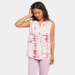 Sleeveless Pintuck Blouse - Carnelian -Nydj Apparel Shop MGGT3256 H1057 DPA