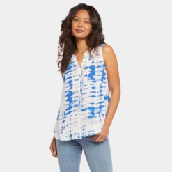 Sleeveless Pintuck Blouse - Crystal Bay -Nydj Apparel Shop MGGT3256 H1058 DPA