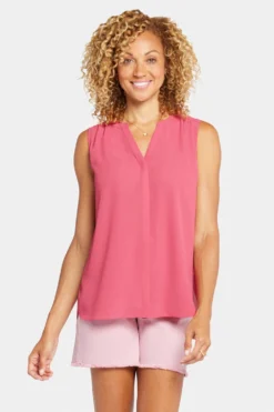 Sleeveless Pintuck Blouse - Raspberry Pink 10 Sleeveless Pintuck Blouse - Raspberry Pink -Nydj Apparel Shop MGGT3256 RSPNK 4