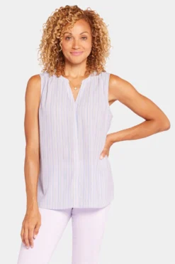 Sleeveless Pintuck Blouse - Skylar Stripe -Nydj Apparel Shop MGGT3256 S2022 4 1c4d5144 99f8 49b6 a5aa 1fc18ded3f18