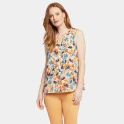 Sleeveless Pintuck Blouse - Cottage Pond 13 Sleeveless Pintuck Blouse - Cottage Pond -Nydj Apparel Shop MGGT3256 U1070 DPA