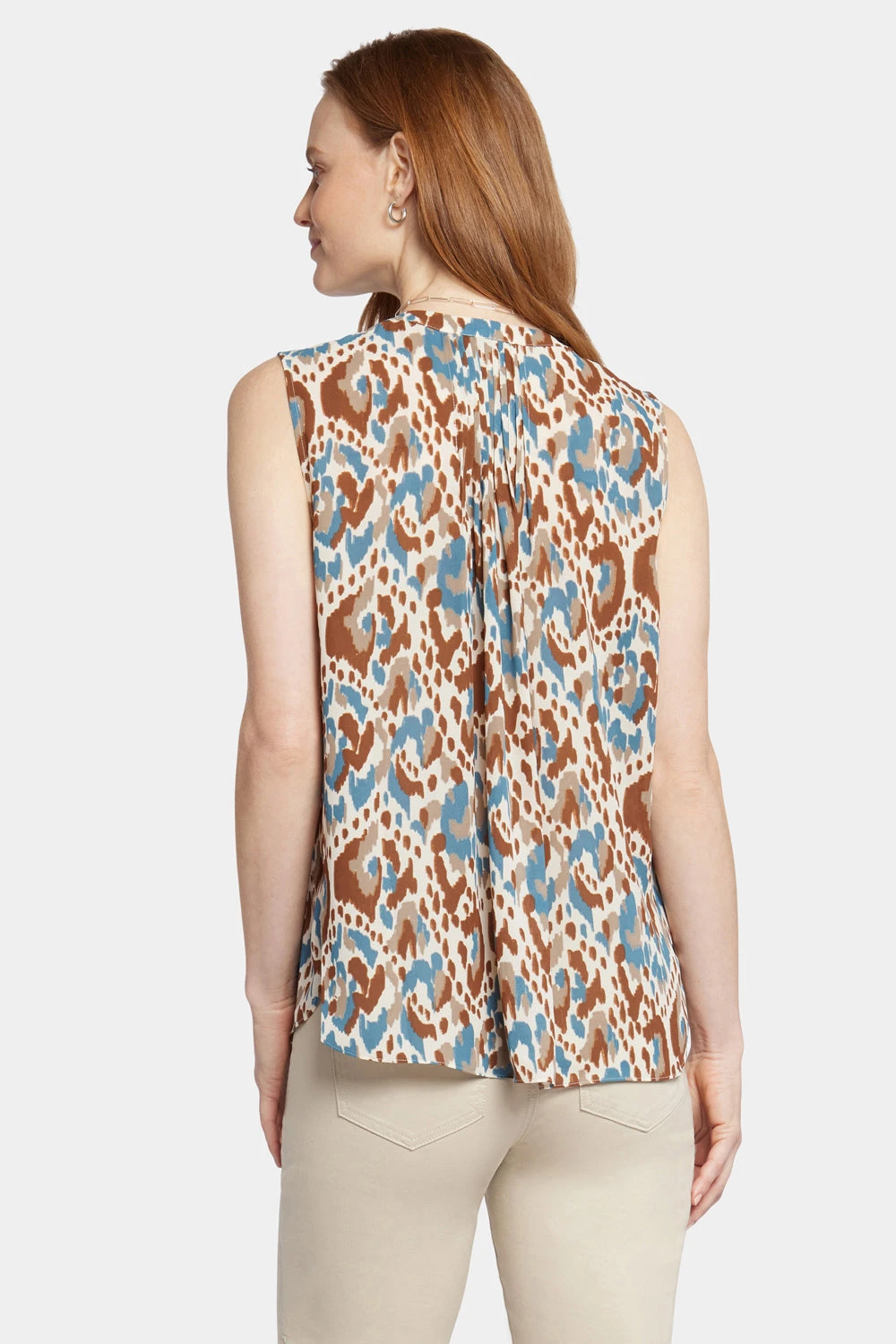 Sleeveless Pintuck Blouse - Ocean Dream 2 Sleeveless Pintuck Blouse - Ocean Dream - Image 2