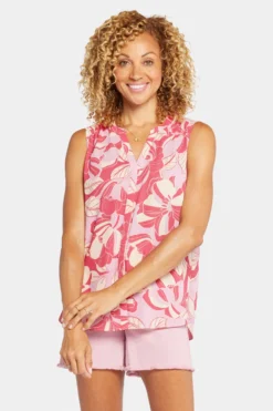Sleeveless Pintuck Blouse - Camino Real