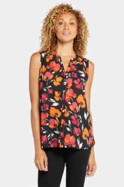Sleeveless Pintuck Blouse - Tropical Waves -Nydj Apparel Shop MGGT3256 U1091 4 37bfe11a 6926 46ed b9a2 7973a4c25047