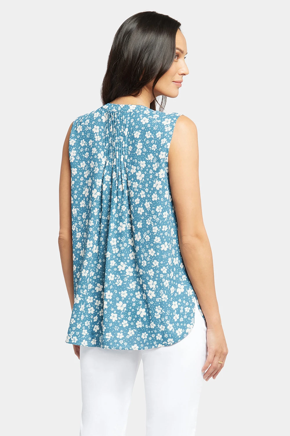 Sleeveless Pintuck Blouse - Forget Me Nots 2 Sleeveless Pintuck Blouse - Forget Me Nots - Image 2