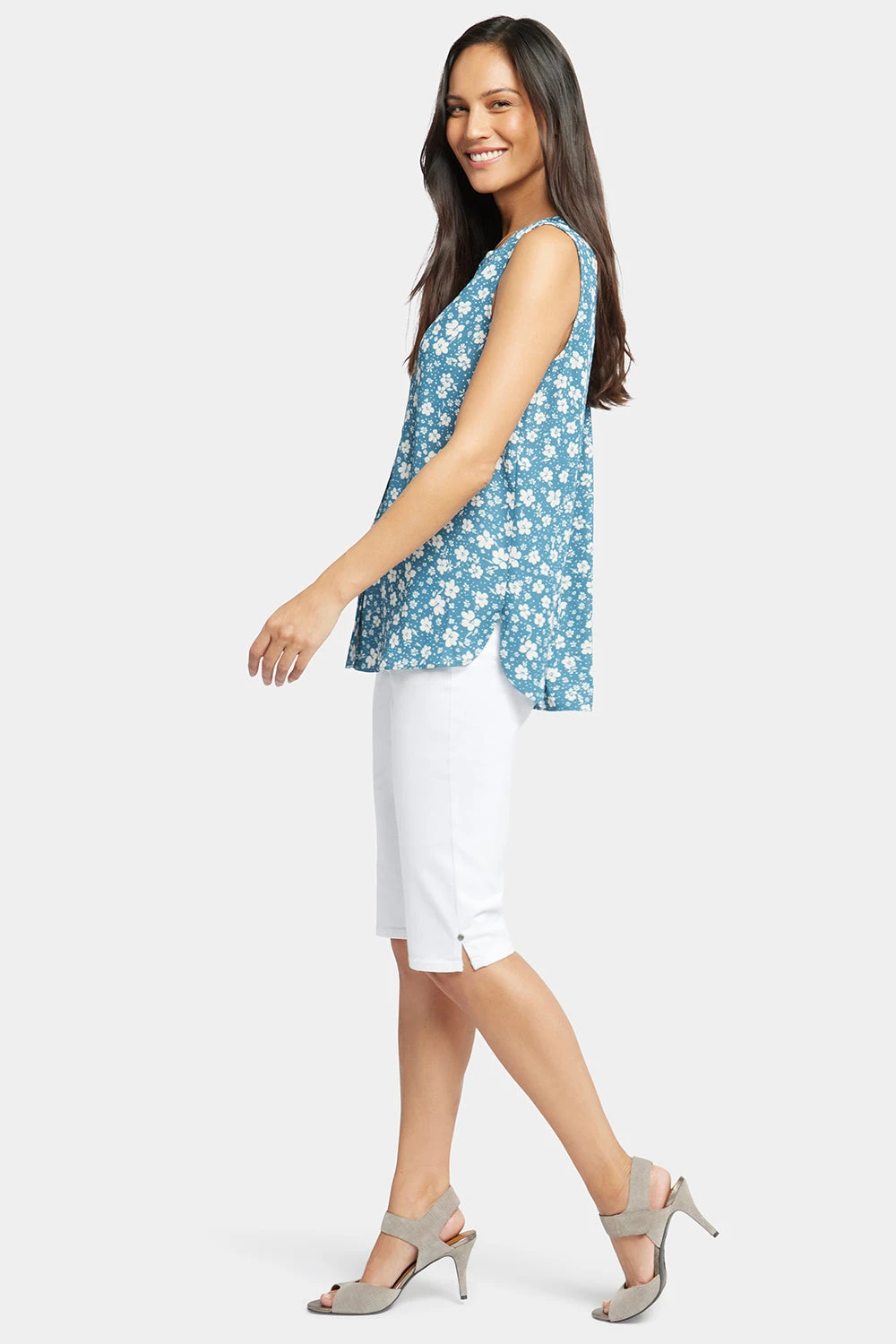 Sleeveless Pintuck Blouse - Forget Me Nots 3 Sleeveless Pintuck Blouse - Forget Me Nots - Image 3