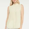 Sleeveless Ruffle Neck Blouse - Butter
