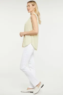 Sleeveless Ruffle Neck Blouse - Butter -Nydj Apparel Shop MGGT4039 BUTTE 3