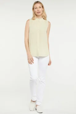 Sleeveless Ruffle Neck Blouse - Butter -Nydj Apparel Shop MGGT4039 BUTTE 5