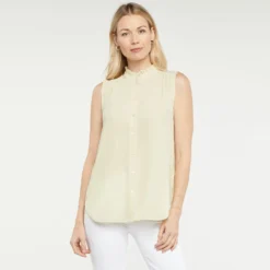 Sleeveless Ruffle Neck Blouse - Butter -Nydj Apparel Shop MGGT4039 BUTTE DPA