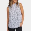 Sleeveless Ruffle Neck Blouse - Martini Paisley