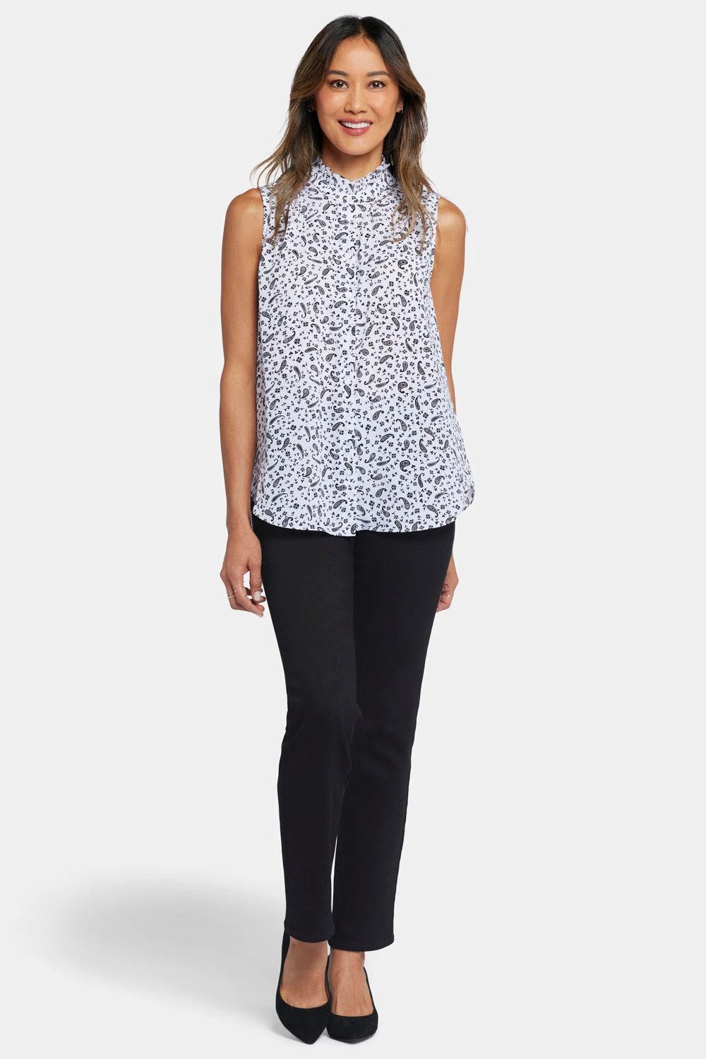 Sleeveless Ruffle Neck Blouse - Martini Paisley 5 Sleeveless Ruffle Neck Blouse - Martini Paisley - Image 5