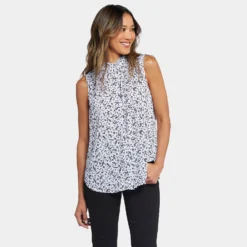 Sleeveless Ruffle Neck Blouse - Martini Paisley 13 Sleeveless Ruffle Neck Blouse - Martini Paisley -Nydj Apparel Shop MGGT4039 F923 DPA