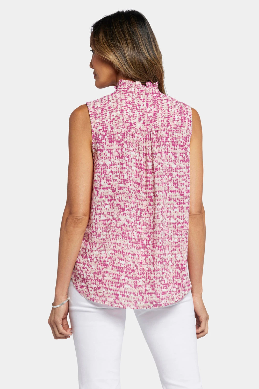 Sleeveless Ruffle Neck Blouse - Pink Moon 2 Sleeveless Ruffle Neck Blouse - Pink Moon - Image 2
