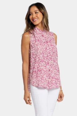 Sleeveless Ruffle Neck Blouse - Pink Moon 10 Sleeveless Ruffle Neck Blouse - Pink Moon -Nydj Apparel Shop MGGT4039 S2059 4