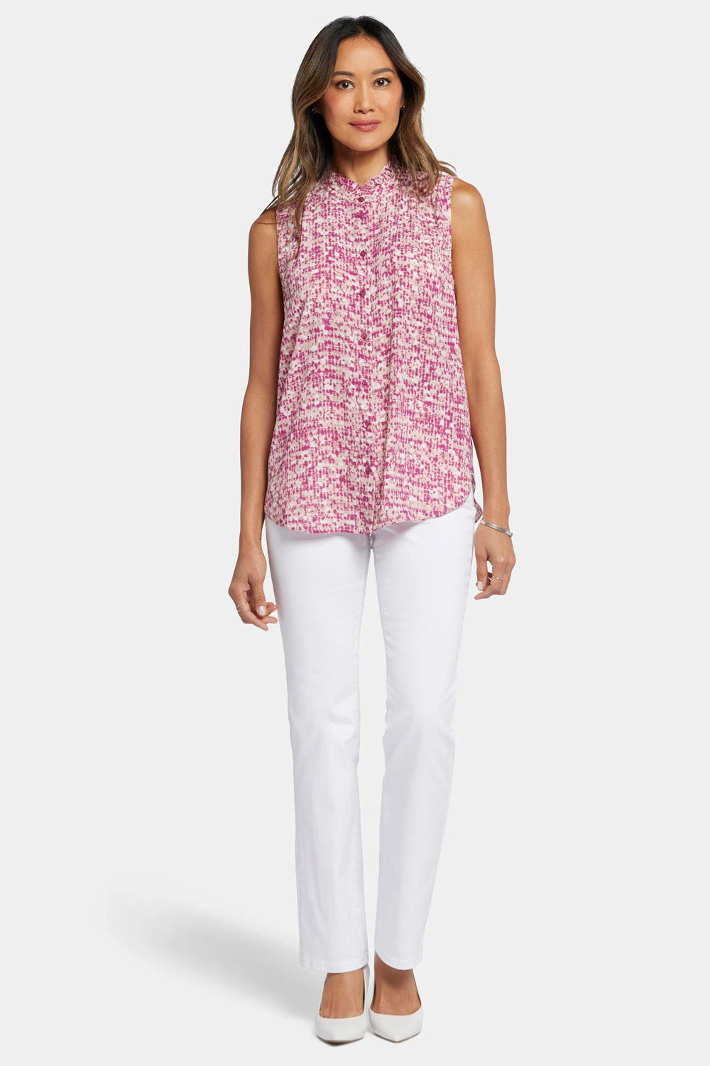 Sleeveless Ruffle Neck Blouse - Pink Moon 5 Sleeveless Ruffle Neck Blouse - Pink Moon - Image 5