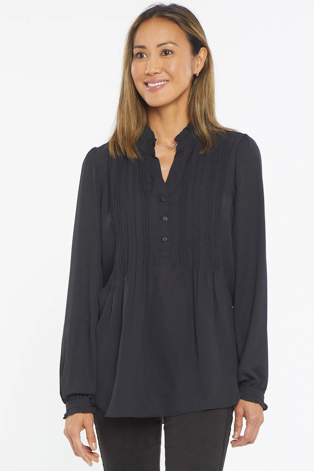 Pleated Front Tunic - Black 4 Pleated Front Tunic - Black - Image 4