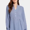 Pleated Front Tunic - Heritage Geo Aviary Blue