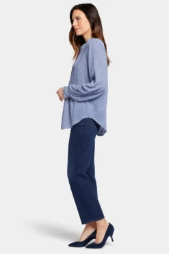 Pleated Front Tunic - Heritage Geo Aviary Blue 9 Pleated Front Tunic - Heritage Geo Aviary Blue -Nydj Apparel Shop MGGT4043 F716B 3