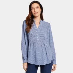 Pleated Front Tunic - Heritage Geo Aviary Blue 13 Pleated Front Tunic - Heritage Geo Aviary Blue -Nydj Apparel Shop MGGT4043 F716B DPA
