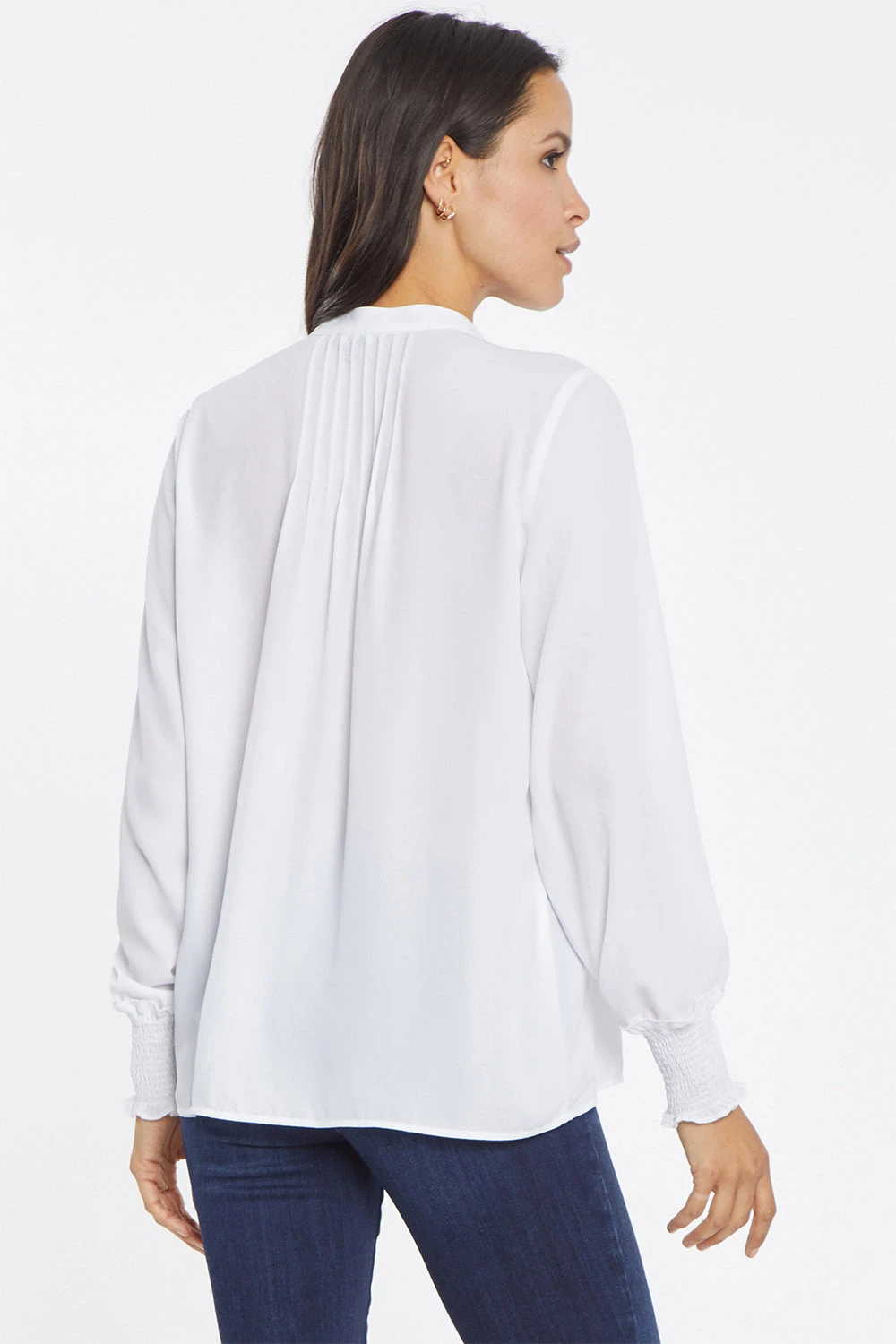 Pleated Peasant Blouse - Optic White 2 Pleated Peasant Blouse - Optic White - Image 2