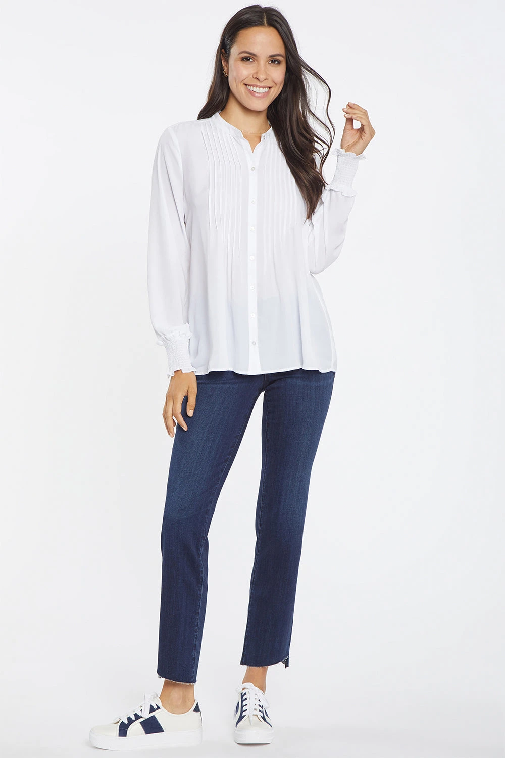 Pleated Peasant Blouse - Optic White 3 Pleated Peasant Blouse - Optic White - Image 3