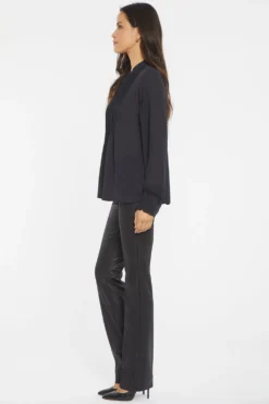 Pleated Peasant Blouse - Black 10 Pleated Peasant Blouse - Black -Nydj Apparel Shop MGGT4114 858 5