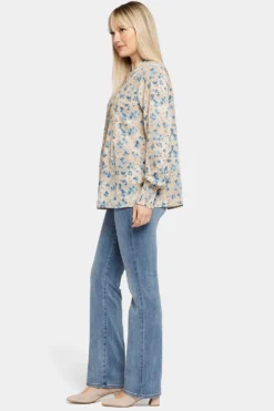 Pleated Peasant Blouse - Wind River -Nydj Apparel Shop MGGT4114 F2018 3