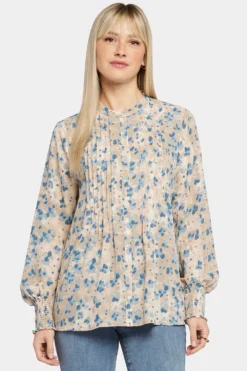 Pleated Peasant Blouse - Wind River -Nydj Apparel Shop MGGT4114 F2018 4