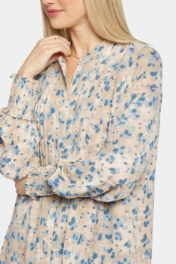 Pleated Peasant Blouse - Wind River -Nydj Apparel Shop MGGT4114 F2018 6