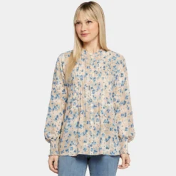Pleated Peasant Blouse - Wind River -Nydj Apparel Shop MGGT4114 F2018 DPA