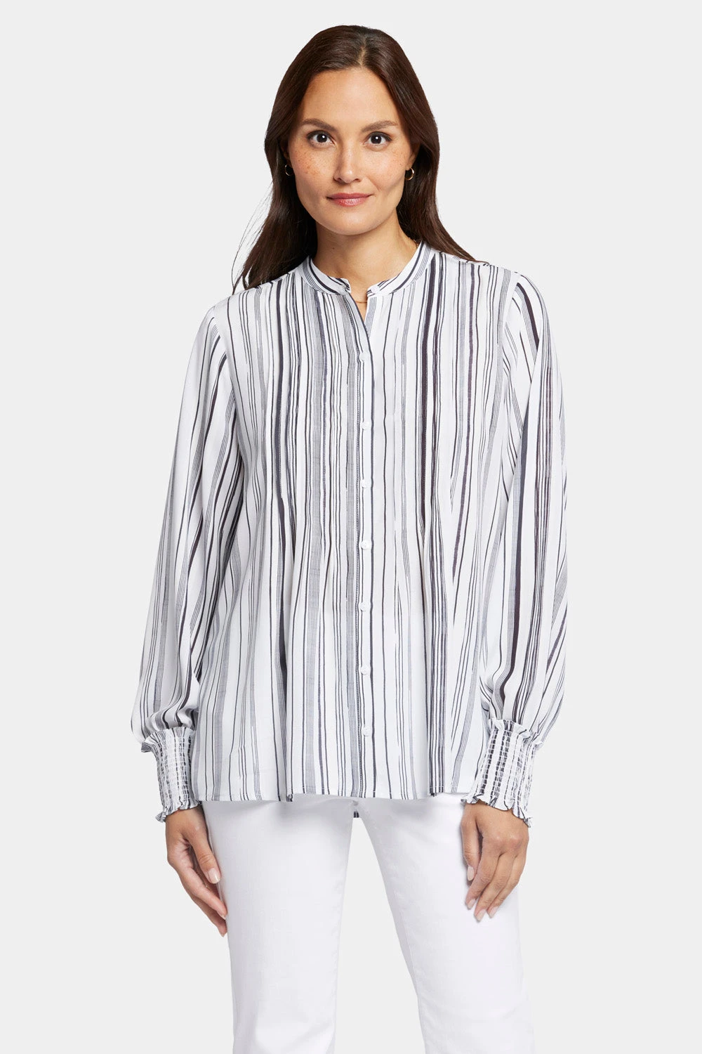Pleated Peasant Blouse - Asteria Stripe 4 Pleated Peasant Blouse - Asteria Stripe - Image 4