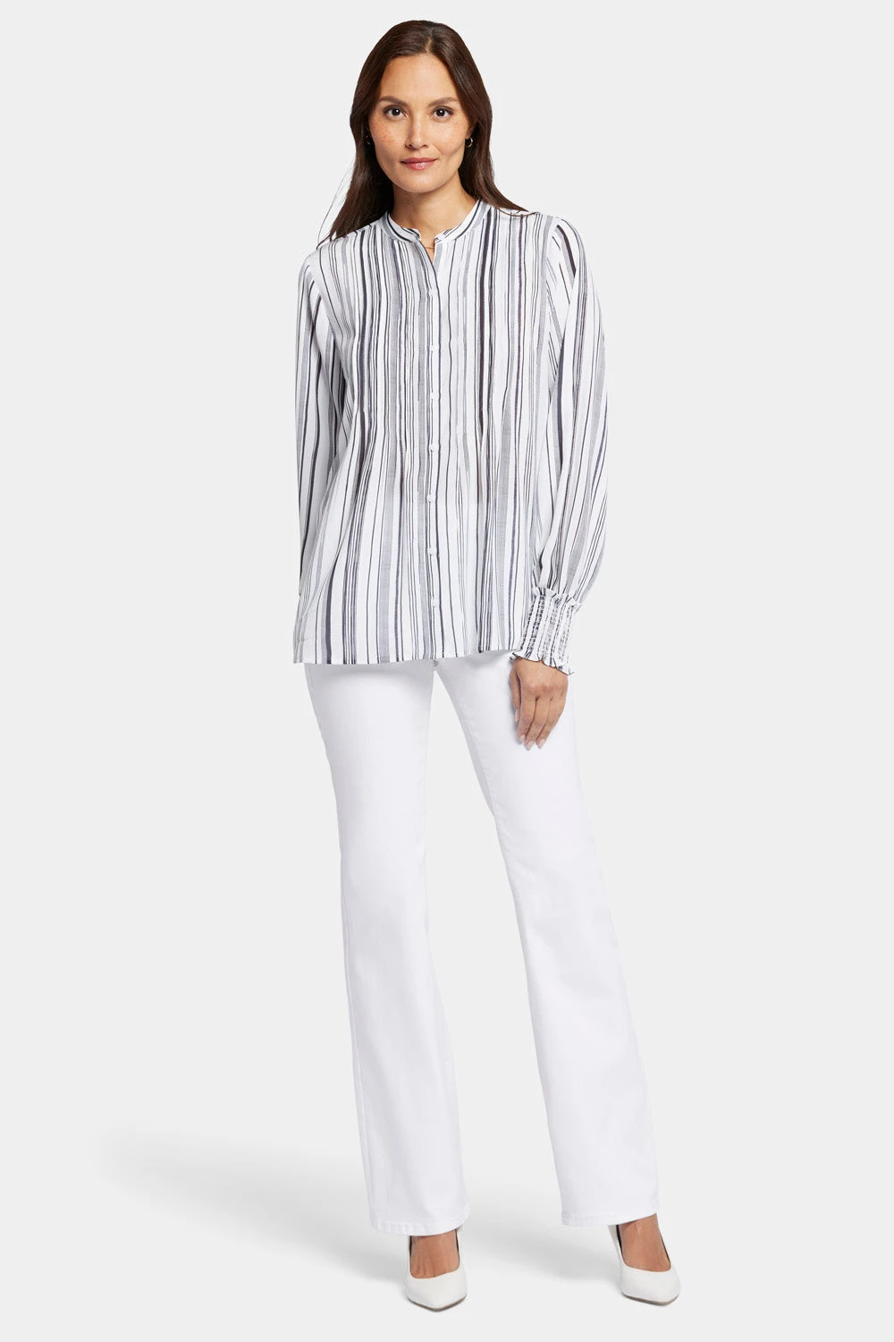 Pleated Peasant Blouse - Asteria Stripe 5 Pleated Peasant Blouse - Asteria Stripe - Image 5