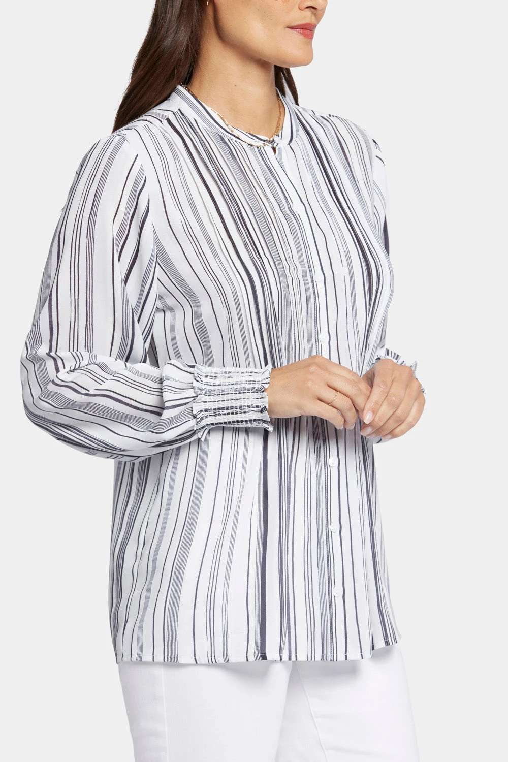 Pleated Peasant Blouse - Asteria Stripe 6 Pleated Peasant Blouse - Asteria Stripe - Image 6