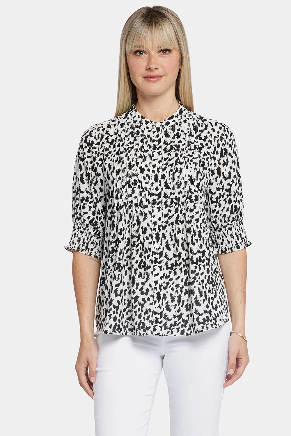 Pleated Short Sleeved Blouse - Gato 4 Pleated Short Sleeved Blouse - Gato - Image 4