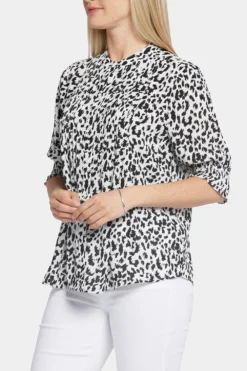 Pleated Short Sleeved Blouse - Gato 12 Pleated Short Sleeved Blouse - Gato -Nydj Apparel Shop MGGT4187 S2063 6