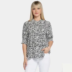 Pleated Short Sleeved Blouse - Gato 13 Pleated Short Sleeved Blouse - Gato -Nydj Apparel Shop MGGT4187 S2063 DPA