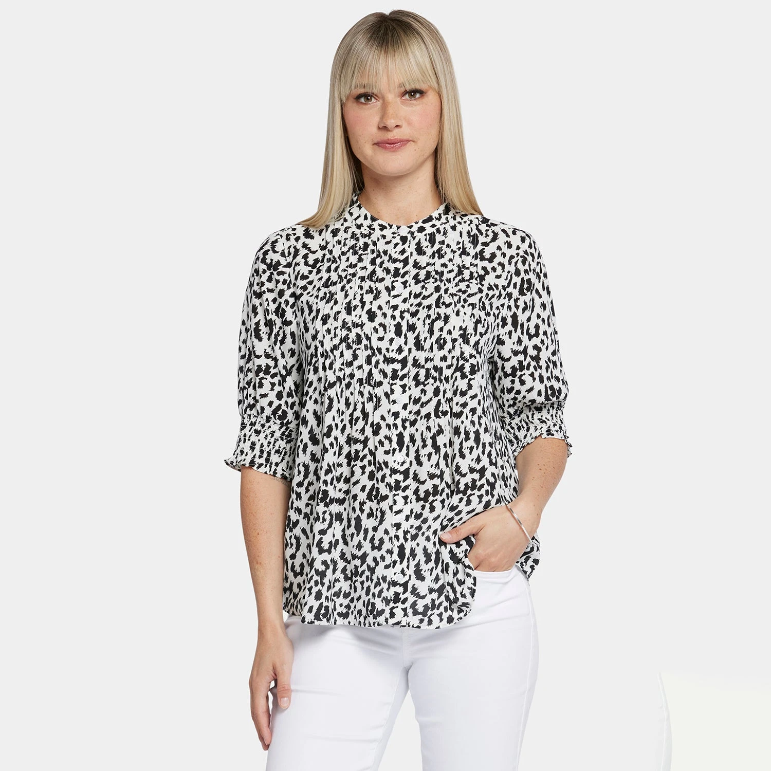 Pleated Short Sleeved Blouse - Gato 7 Pleated Short Sleeved Blouse - Gato - Image 7
